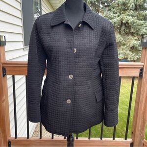 Esprit Quilted Jacket Full Zip Pockets Black Women’s Large Button Lined Y2K